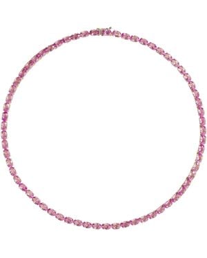 Juvetti Salto Tennis Necklace Set With Sapphire - Multicolour