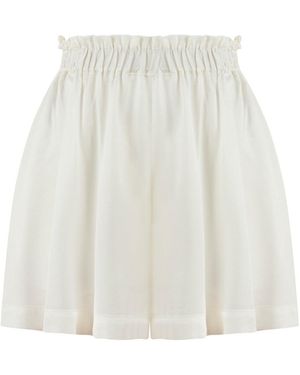 Lilamie Soho Loose Fit Elastic Waist Line Summer Shorts - White