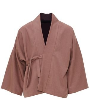 MOE Plum/ Rose Wool Jacket Reversible - Brown