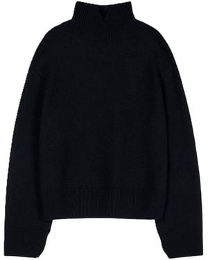 Elune Mode Wool Cash High Neck Knit _ - Black