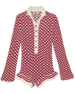 Thisisu Collection Elara Beachwear Knit Romper - Red