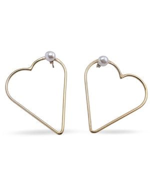 Silver Moon Sterling Earrings – Open Heart - Metallic