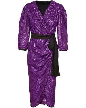 concept A trois Wrap Deep Orchid Sequins Dress - Purple