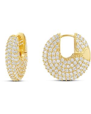 SHYMI Pave Button Earrings - Metallic