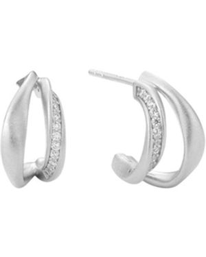 Vanhi Nadine Pavé Twisted Stud Earrings - White