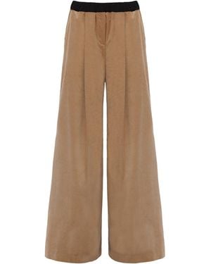 Julia Allert High-Waisted Wide-Leg Corduroy Pants - Natural