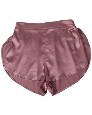 Soft Strokes Silk Pure Mulberry Silk Petal Shorts, Mid-Waist, Silk Charmeuse - Purple