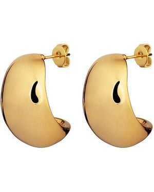 Crystals and Co Medium Bubble Dome Earrings - Metallic