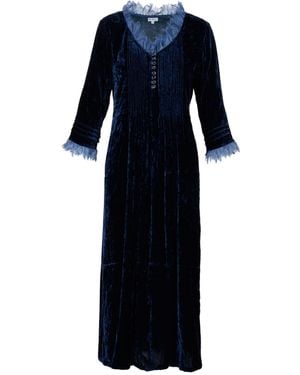 At Last Silk Velvet Annabel Maxi Dress - Blue