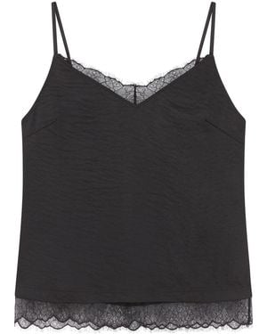 Little Lies Nightbird Lace Trim Cami Top - Black