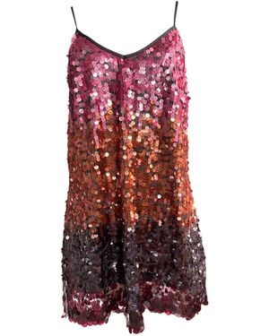 Any Old Iron Radiant Sequin Short Dress - Red