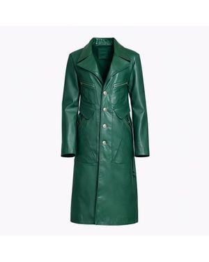 Zasta Studio Planet Long Coat Leather Jacket - Green