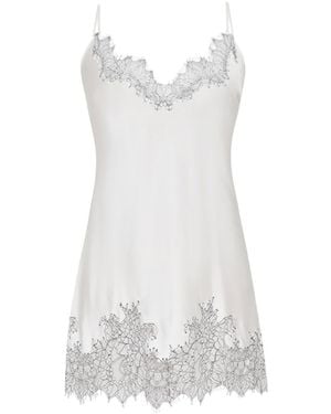 Avenue 8 Silk Lace Detailed Mini Cami Dress - White