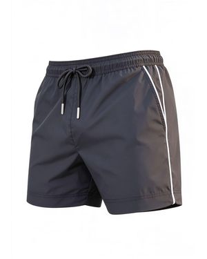 Vayla Plain Tailored Swim Shorts With Contrast Piping - Grey