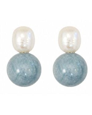La Maison Gisel B. Neutrals Maia Studs - Blue
