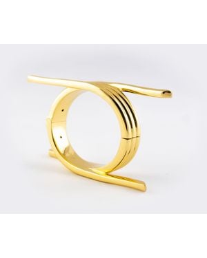 Born in Exile Statement Brass Barbwire Four Twist Cuff Bangle - Metallic