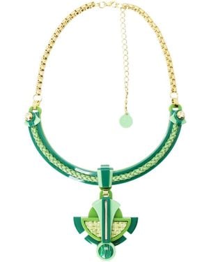 Gissa Bicalho Acrylic Handmade Necklace Buriti - Green