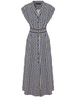 Exquise Regular Vintage Check Button Aitana Dress - Gray
