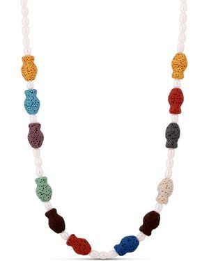 Hannah B. Jewelry Lava Fish & Pearl Choker - Metallic