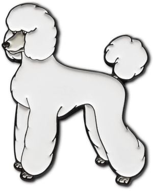 Make Heads Turn Enamel Pin Standart Poodle Dog - Black