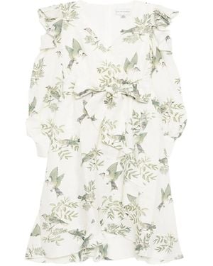 We Are Kindred Maeve Linen Tie Front Midi Dress - White