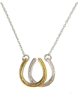 Simon Kemp Jewellers Double Horseshoe Pendant Eighteen Carat On Solid Sterling - Metallic