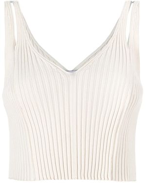 SALANIDA Donna Ribbed Crop Top - White