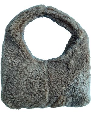 tirillm Lotte Handmade Small Bag Made Of Sherling Scraps - Grey