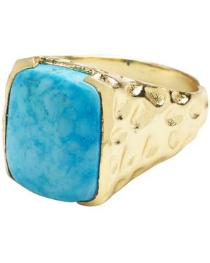 YAA YAA LONDON 'happy' Turquoise Gemstone Gold Ring - Blue