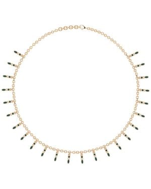 Linda Fiore Amalei 18K Vermeil Necklace With Dark Enamel - Metallic