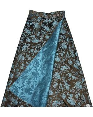 LA FEMME MIMI After Eight Brocade Skirt Reversible - Blue