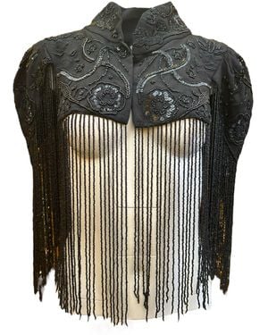 Any Old Iron Hand-Beaded Desert Shrug - Gray