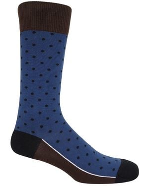 Peper Harow - Made in England Pin Polka Socks - Blue