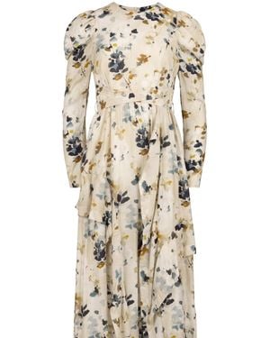 Lou&Up (Formerly Loup Clothing) Floral Wrap Dress - Natural