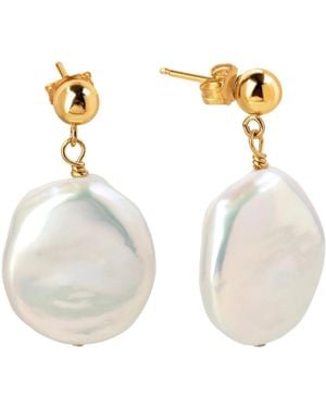 Katy Faye Luna Pearl Earrings - White