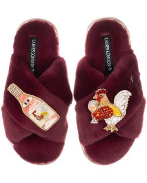 Laines London Classic Laines Slippers With Chicken Wine Brooches - Purple