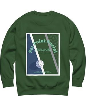 Anchor and Crew Forest Set Point Social Volleyball Club League Organic Cotton Sweatshirt - Green