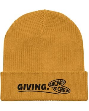 Anchor and Crew Mustard Giving Gen. Organic Cotton Embroidered Beanie - Yellow