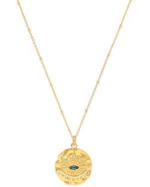 Seven Saints Evil Eye Protection Necklace, Topaz, Plated - Metallic