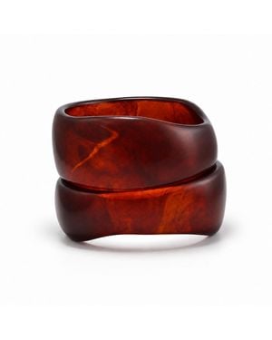 Hye Jane Jewelry Tortoise Forma Bangle Set - Red