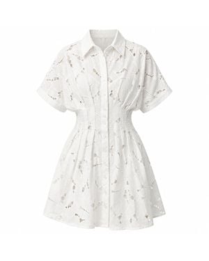 Exquise Angevin Slim Short Sleeve Mini Dress - White