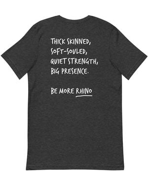 Anchor and Crew Heather Think Ocean Rhino Aspirations Cotton Embroidered T-Shirt - Black