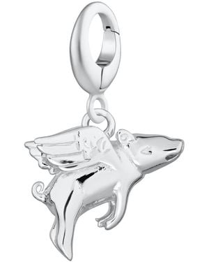 Lily Charmed Sterling Flying Pig Charm - White