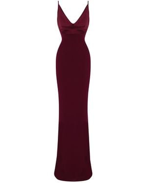 Herfetch Neutrals Maxi Plum Dress-Burgundy - Red