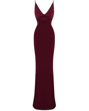 Herfetch Neutrals Maxi Plum Dress-Burgundy - Red