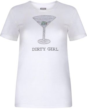 Marusiya London Rhinestone Martini T-Shirt - White