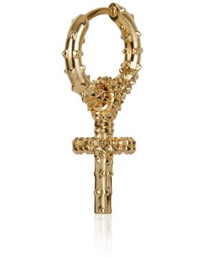 Kasun Cross Hoop Earrings – - Metallic