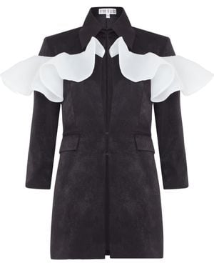 April & Alex Ruffle Jacket - Black