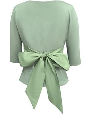 Frock Tales Primrose Top With Bow - Green