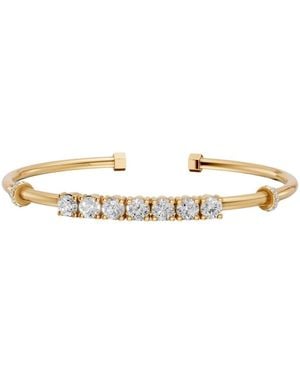Aya Fine Jewelry Ione Round Lab Grown Diamond Stackable Cuff Bangle - Metallic